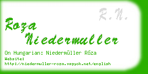 roza niedermuller business card